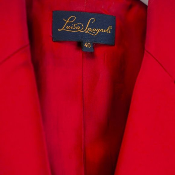 *SOLD* Luisa Spagnoli Red Satin Blazer - Picture 6 of 6